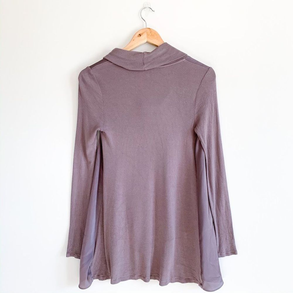 ✨ Anthropologie Deletta Cowl Neck Drape Front Long Sleeve Tunic Top Extra Small - Picture 9 of 9